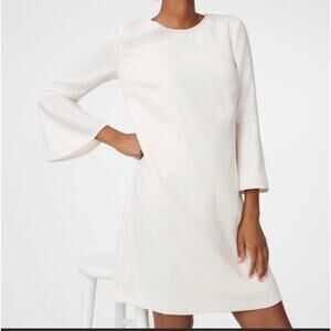 Club Monaco Crepe Bell Sleeve Dress Off White 4